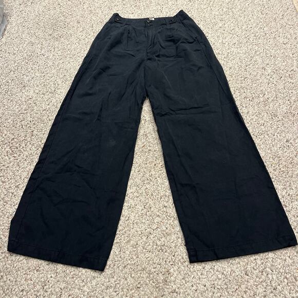 Madewell the Harlow Wide Leg Pant Navy Sz 2 Linen Blend Casual Lightweight - Picture 1 of 8